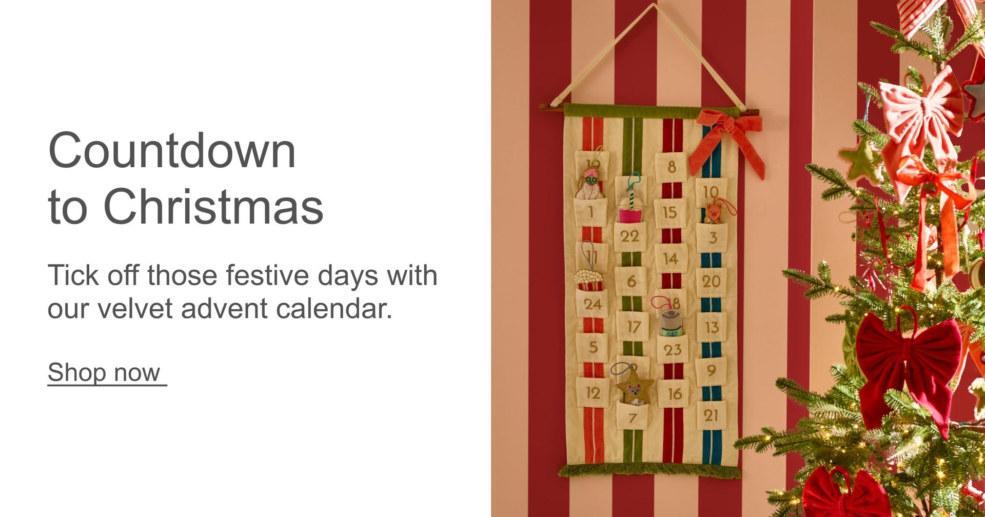 Velvet Stripe Embroidered Advent Calendar